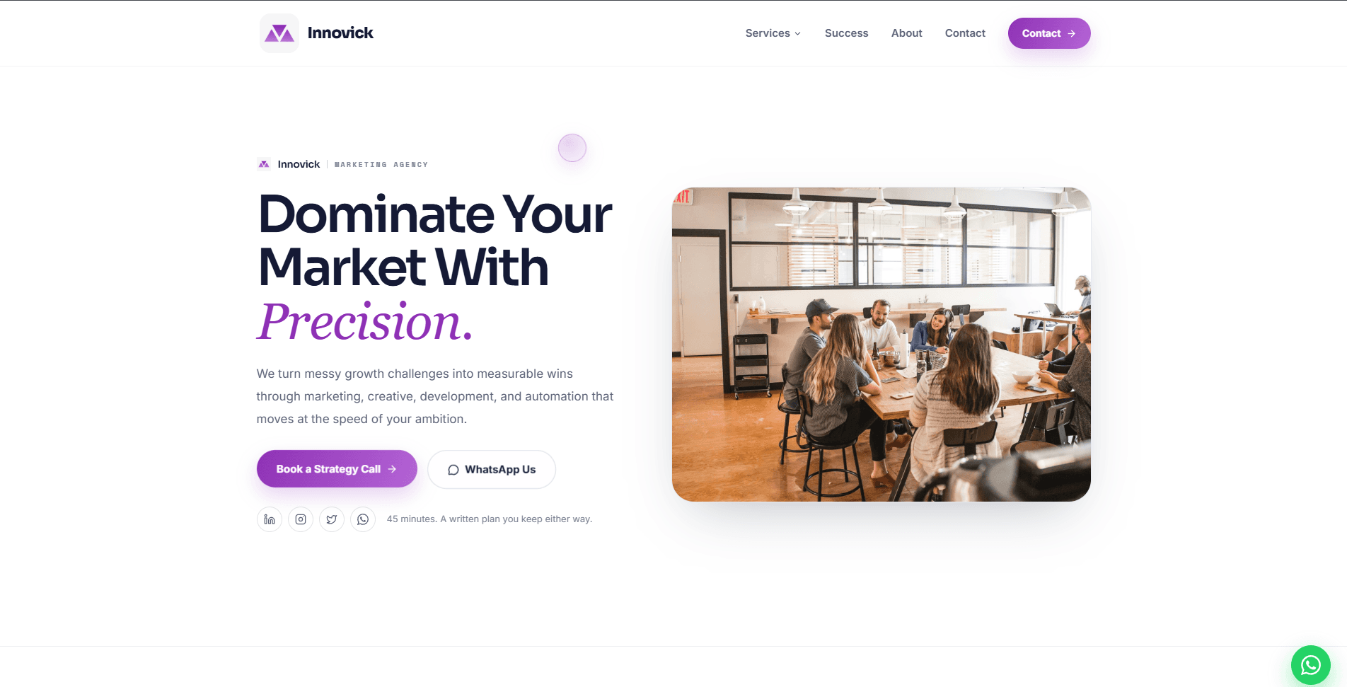 Innovick marketing agency website homepage screenshot